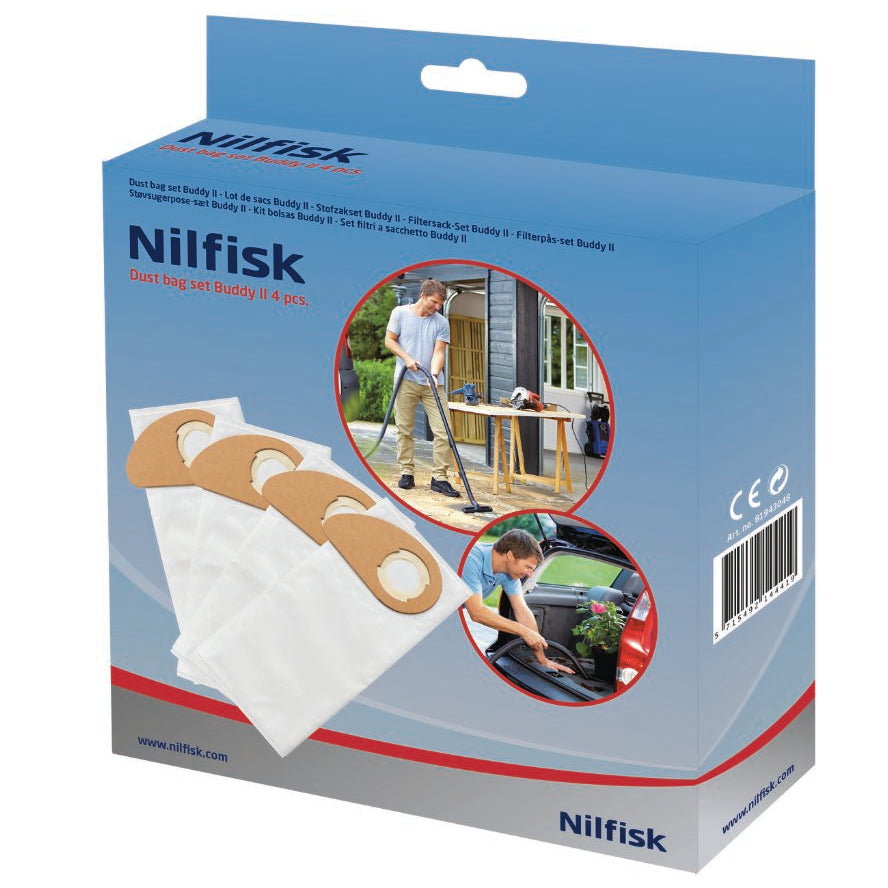 Stofzuigerzakken voor de Buddy II Stof-/waterzuiger (x4)