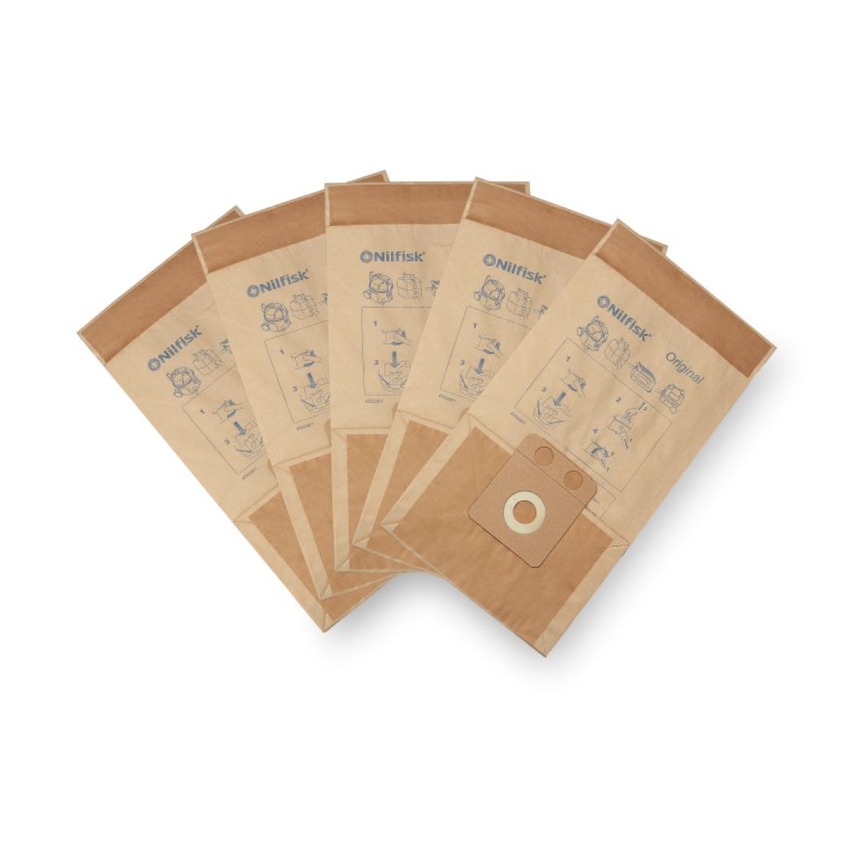 Nilfisk Staubsaugerbeutel – 5 Stück Inkl. Motorfilter, Für Backum Serie