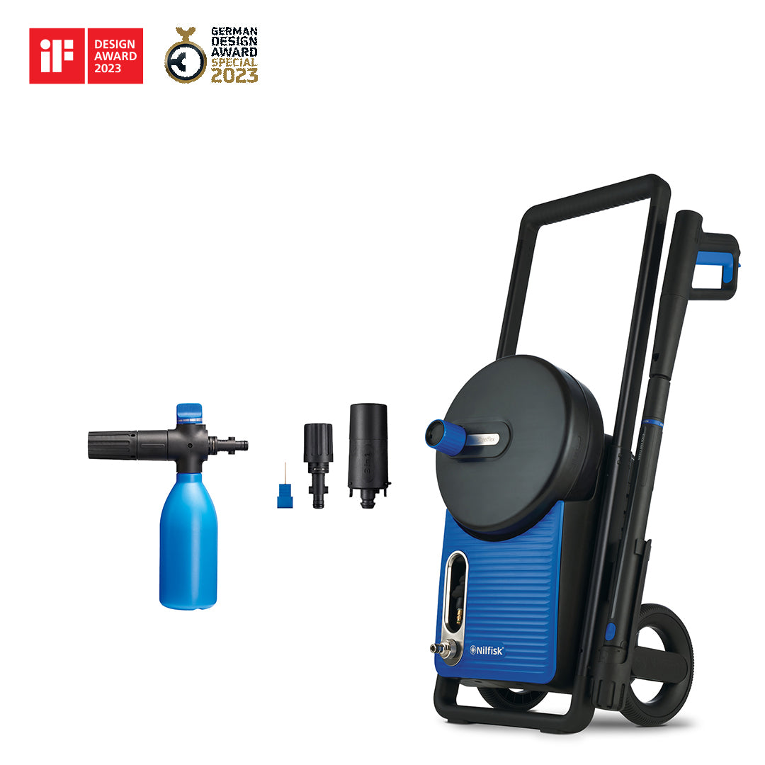 NILFISK JETWASH PRESSURE WASHER E140.2-10XTRA WALL MOUNTED WIND UP HOSE REEL  15M